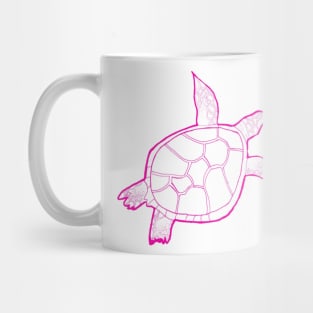 Swimming hot pink turtle Mug